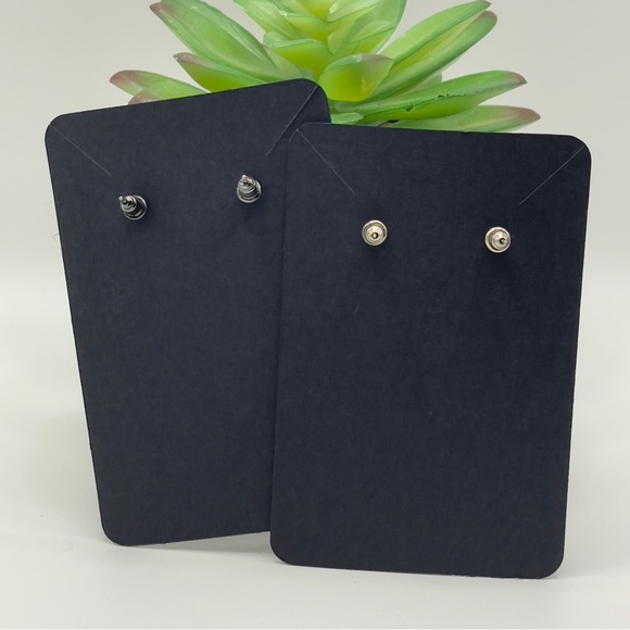 Purple & Black Rose Stud Earrings Set Flower Studs Deadstock FREE SHIPPING $24 - Picture 2 of 2